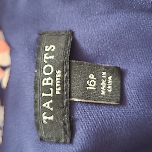 Talbots Dress short sleeve navy multy color size 16p - Picture 8 of 9